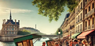 Bookshops on the quays of the Seine in Paris