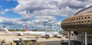 Charles de Gaulles airport with Air France planes
