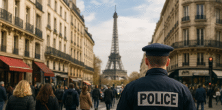 Security in Paris with the presence of the Police