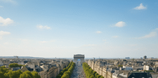 vista aérea de los champs élysées