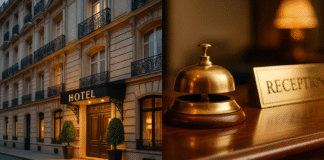 Collage d’hôtels à Paris : chambres élégantes, rooftops, terrasses et vues sur la ville