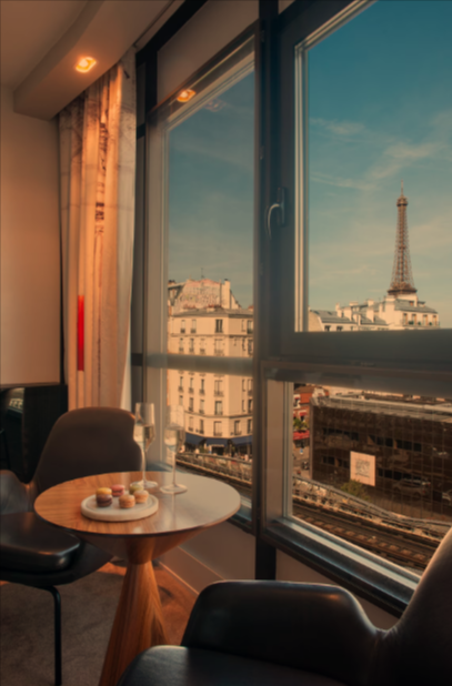 View of the Eiffel Tower from the room